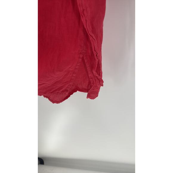 Eileen Fisher Linen Drawstring Waist Top size 1X peachy pink color Flowy summer - Picture 5 of 6